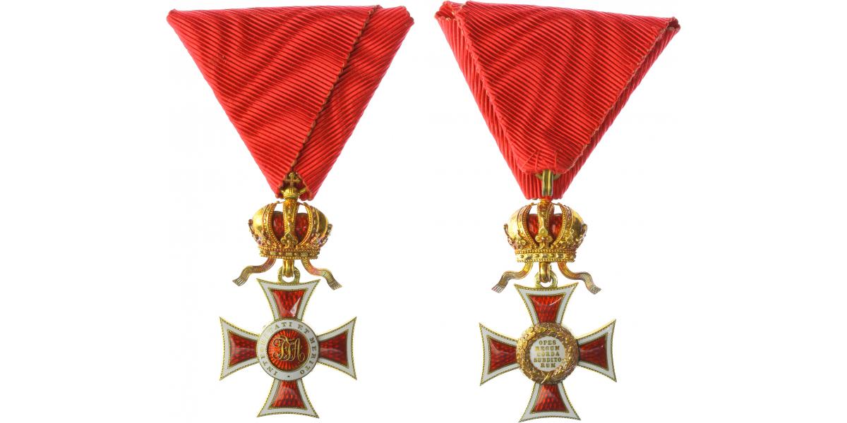 Leopoldův řád / rytířský kříž / zlato, smalty, značeno 