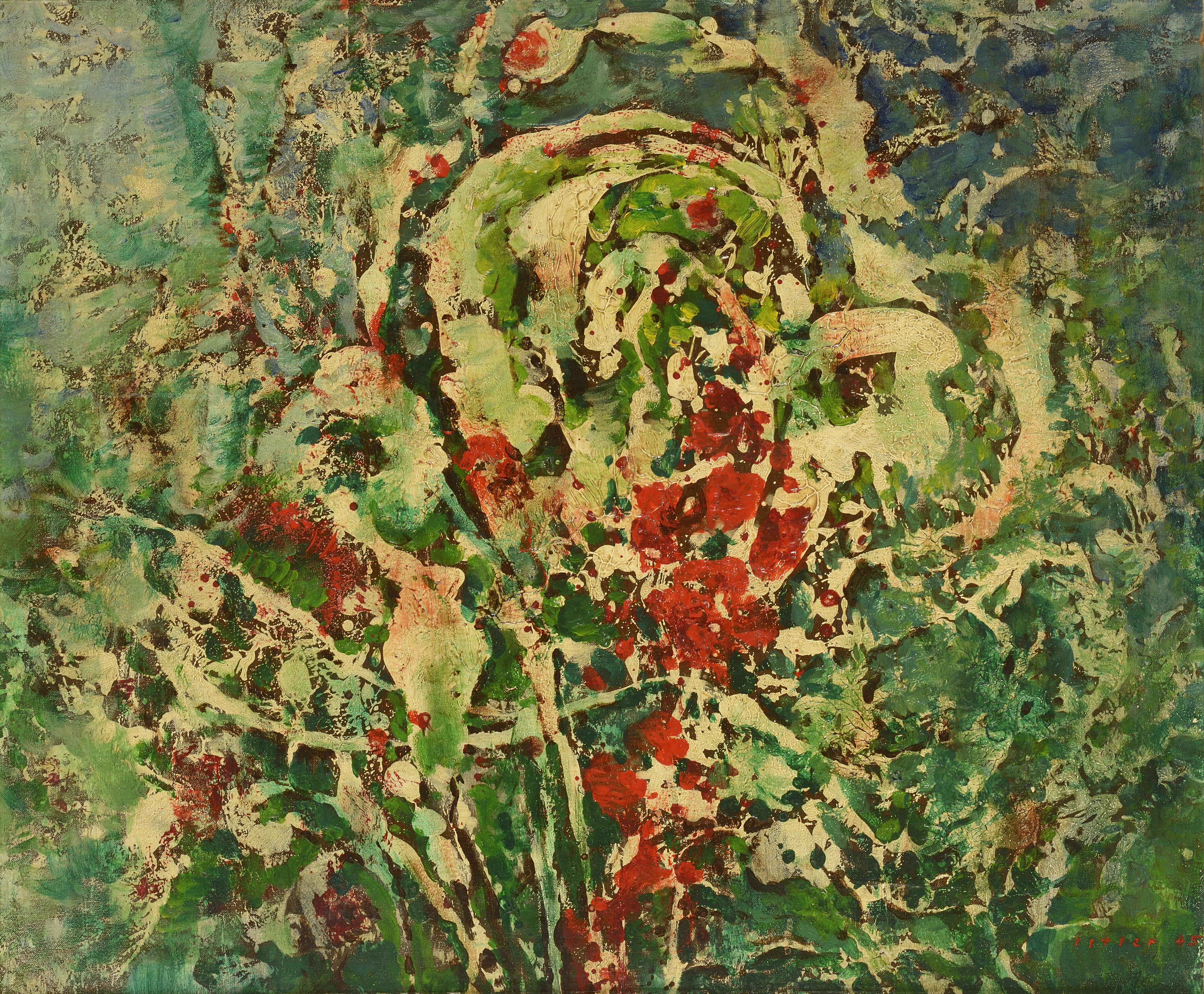 Josef Istler: Vzpomínka na den zrození / 1945 / olej na dřevě / 47 x 57 cm / soukromá sbírka