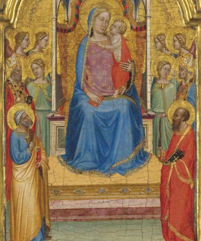 Bernardo Daddi /  Trůnící madona se světci  tempera a olej na desce   76.5 x 52.1 cm cena: 3 861 000 USD