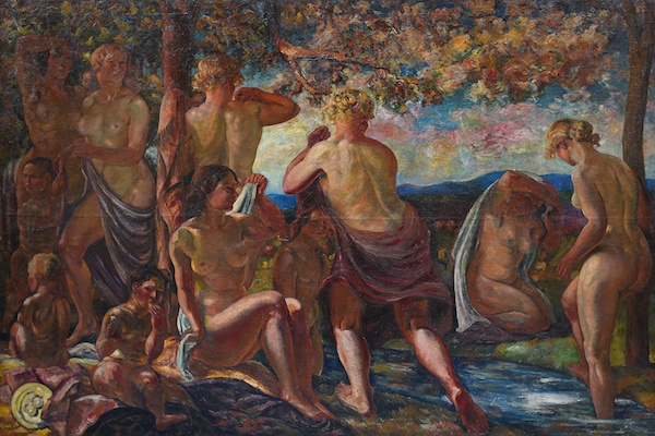 Alois Bílek: Koupání olej na plátně, 200 x 300 cm,  cena: 312 500 Kč