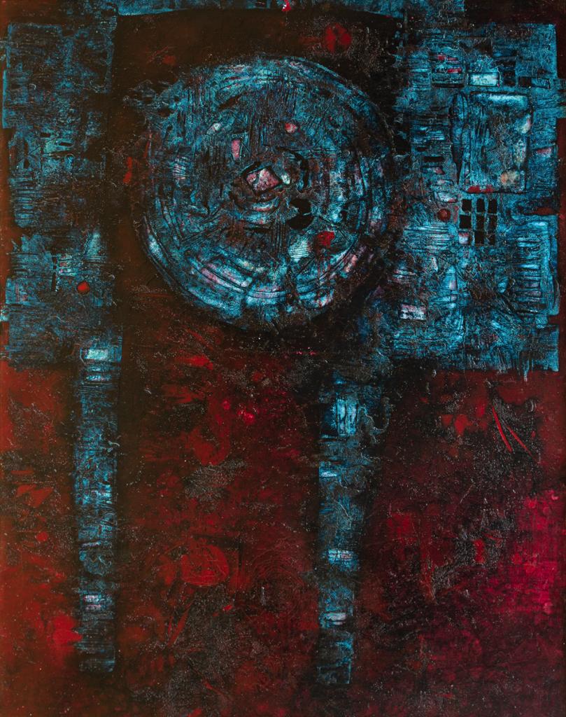 Mikuláš Medek: Festival kruhu / 1962 / olej, plátno / 161 x 125 cm/ vyv. cena 4 500 000  Kč