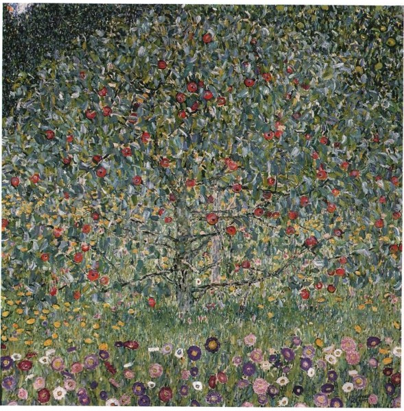 Gustav Klimt: Jabloň I / 1912  olej na plátně, 109 x 110cm  cena: 17 364 316 GBP (33 056 000 USD) Christie's New York, 8. 11. 2006