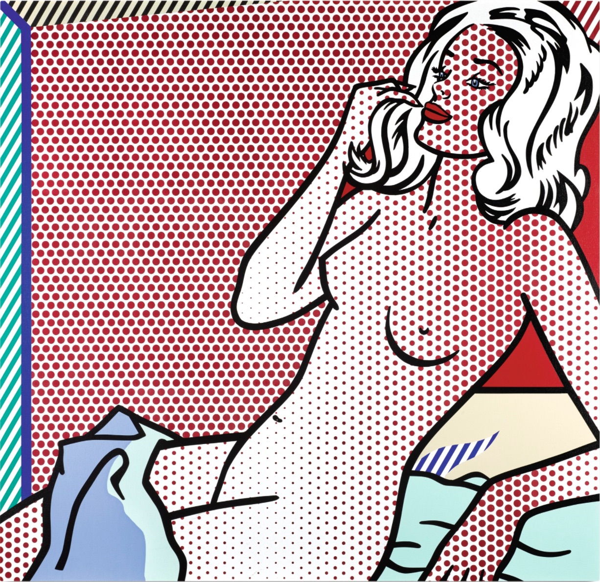 Roy Lichtenstein: Nude Sunbathing / 1995 olej a akryl na plátně 147.6 x 152.4 cm cena: 24 000 000 USD 