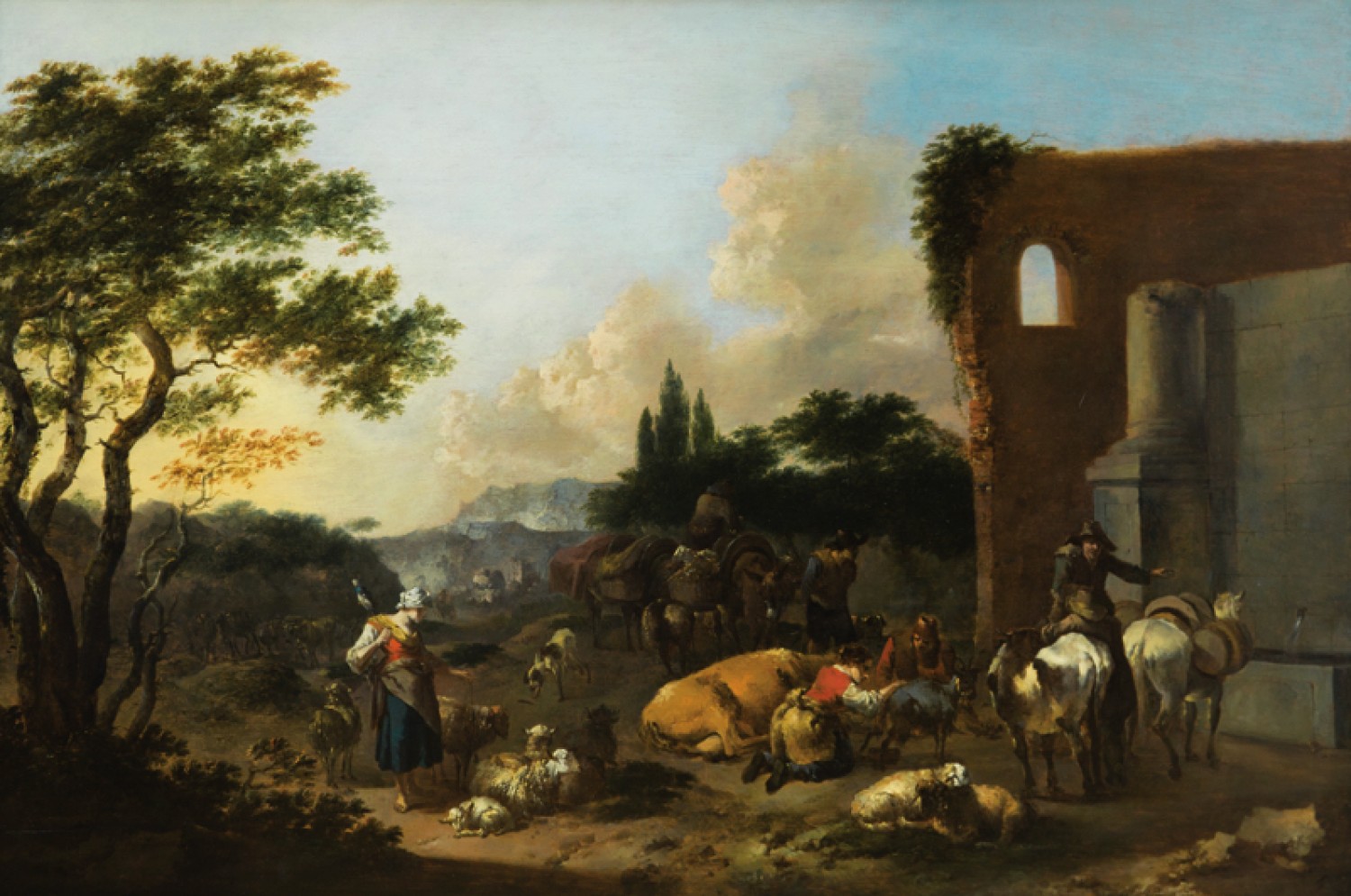 8/ Nicolaes Berchem: Pastorale, 17. stol. olej na dřevěné desce, 75 x 110 cm dosažená cena: 780 000 Kč 1. Art Consulting 26. 3. 2017