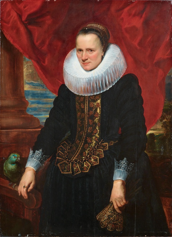 Anthonis van Dyck: Portrét dámy s papouškem,