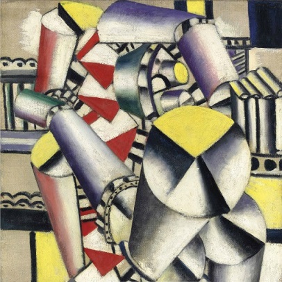 Fernand Léger: Les cylindres colorés / 1918 / olej na plátně / 54 x 50 cm / Christie`s 4. 2. 2014 / 12 066 500 GBP