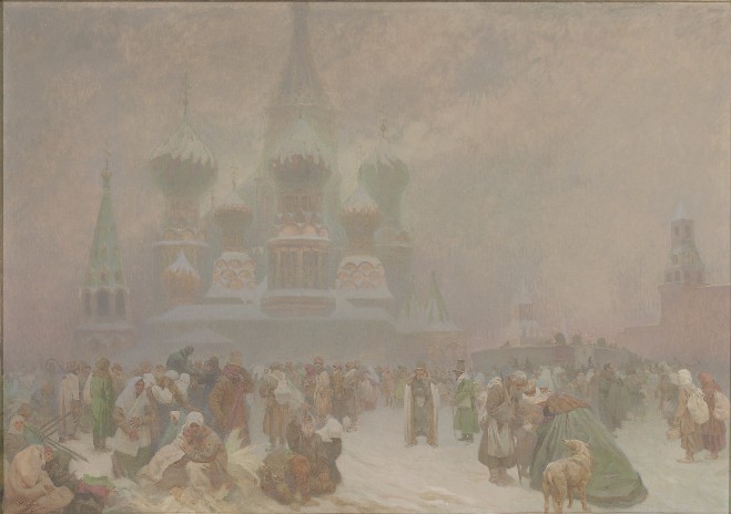 Alfons Mucha: Zrušení nevolnictví na Rusi / 1920 olej na plátně / 101,6 x 144,8 cm /  cena: 1 472 000 USD / 33,8 milionu Kč